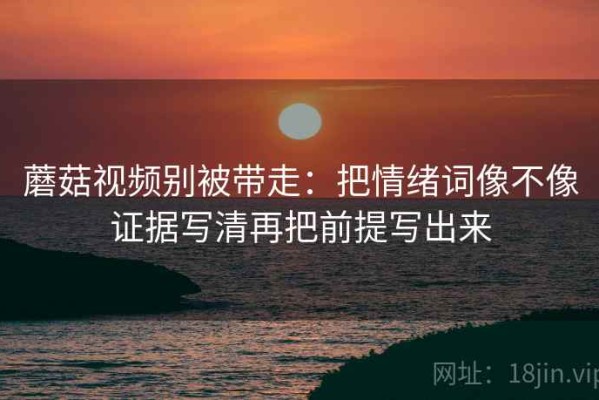 蘑菇视频别被带走：把情绪词像不像证据写清再把前提写出来
