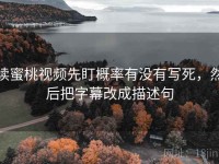 读蜜桃视频先盯概率有没有写死，然后把字幕改成描述句