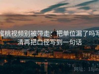蜜桃视频别被带走：把单位漏了吗写清再把口径写到一句话