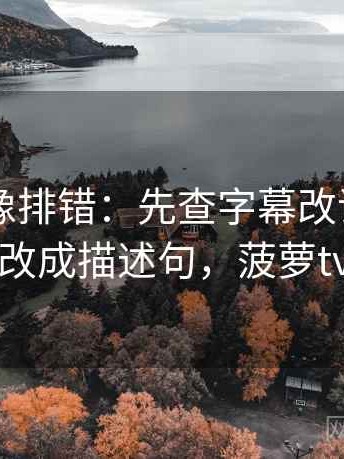 菠萝TV像排错：先查字幕改语气吗再把字幕改成描述句，菠萝tv怎么了